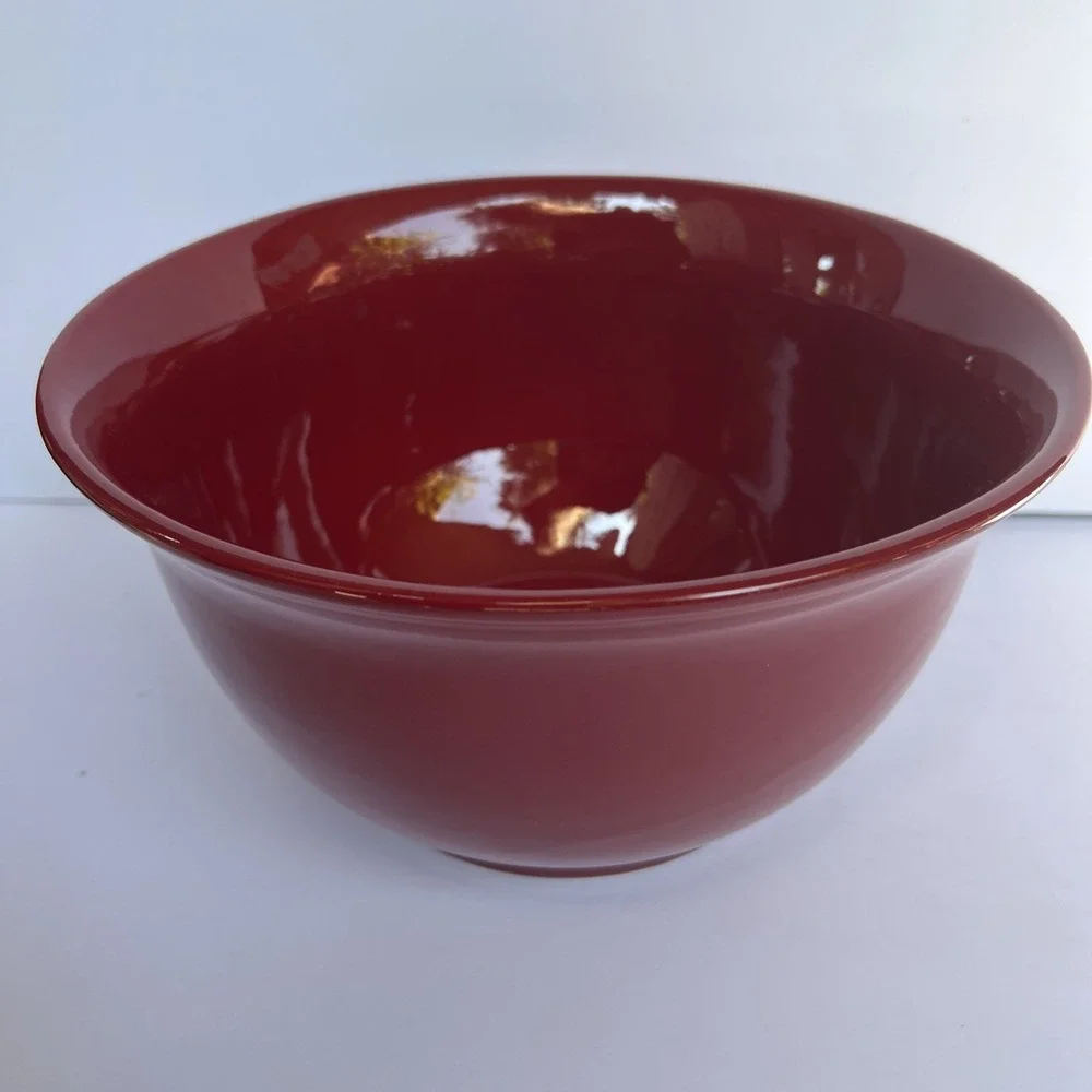 Vintage Haeger Pottery USA 3311 Red Mixing Bowl 10